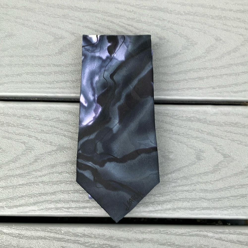 J. Garcia Silk Necktie Rhino & Puppy Watercolor Collection Multicolor